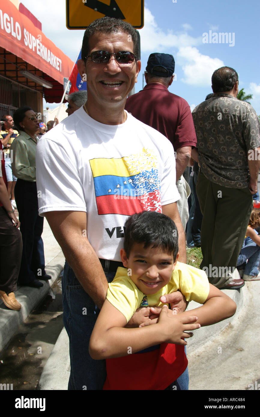 Miami Florida,Little Havana,Cuban,Cuba,immigration,Hispanic Latin Latino ethnic immigrant immigrants minority,Calle Ocho,political march,government,di Stock Photo