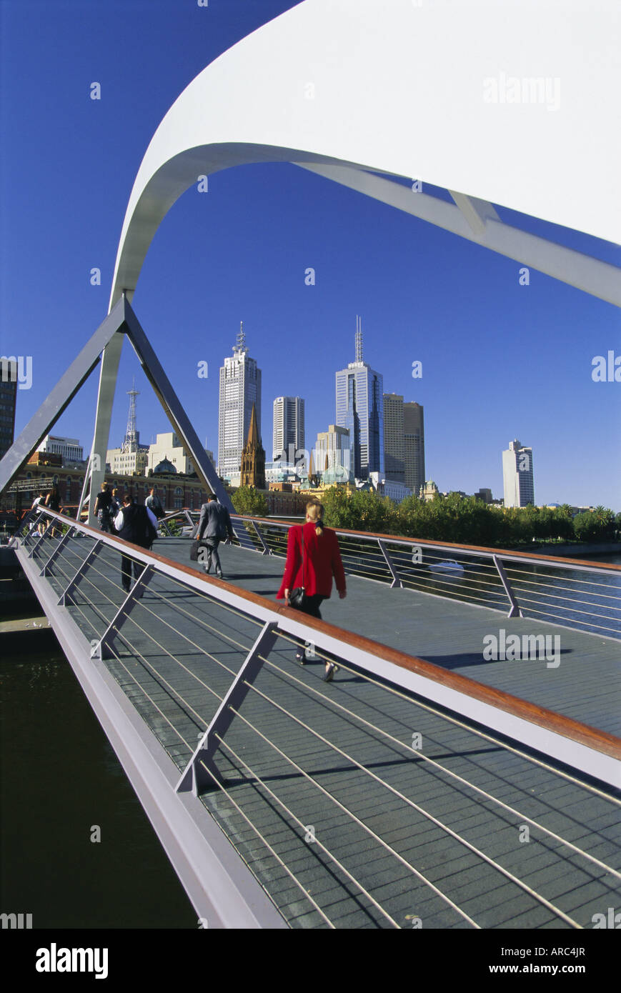 City skyline from Southgate, Melbourne, Victoria, Australia Stock Photo