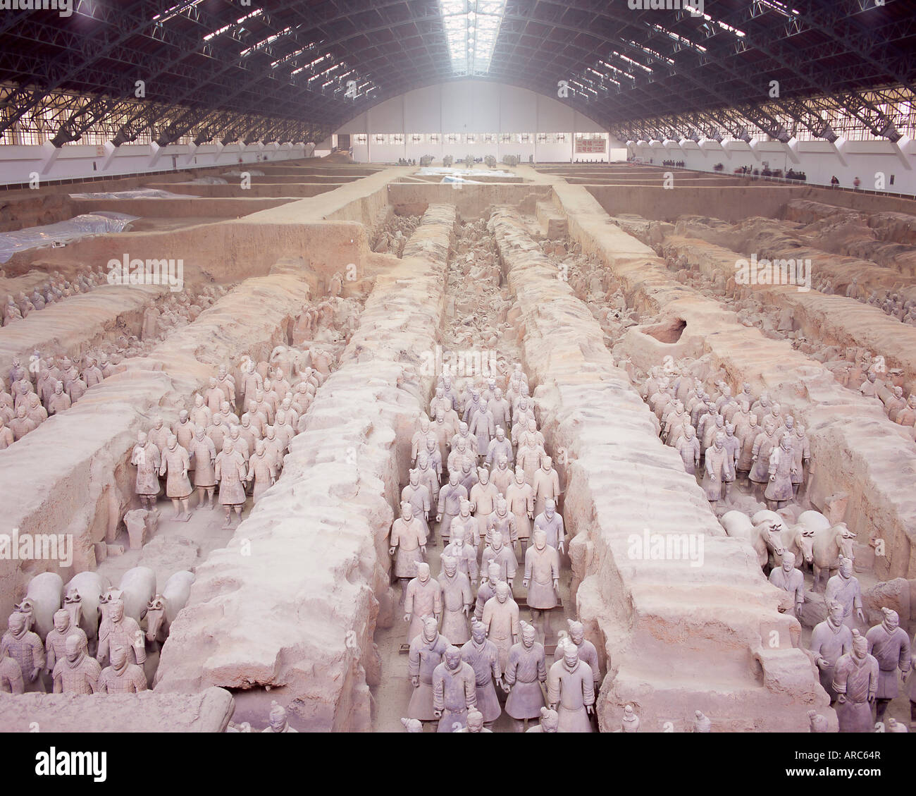 Six thousand terracotta figures two thousand years old, Army of Terracotta Warriors Stock Photo