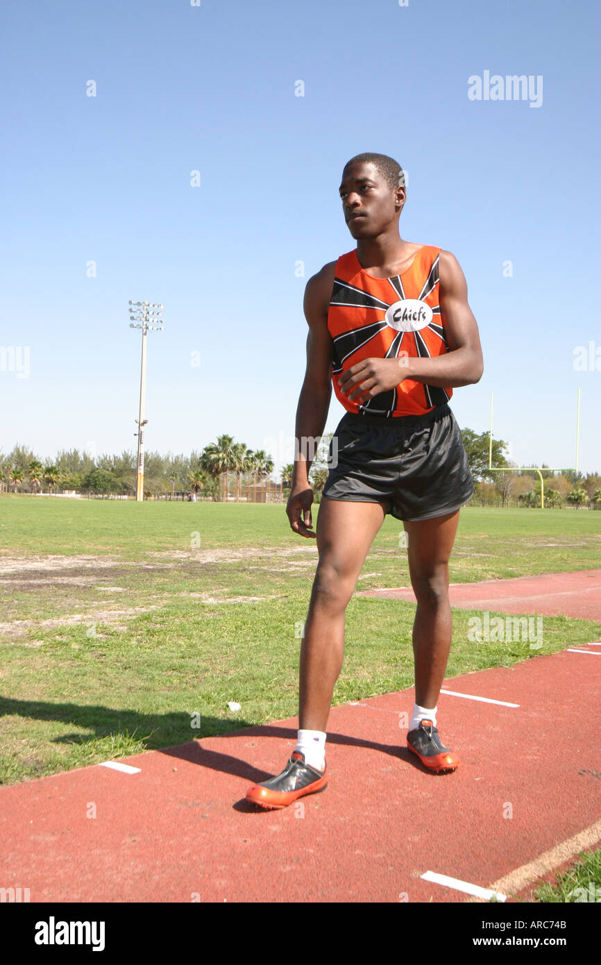 Miami Florida track and field high students athletes sports Black Stock