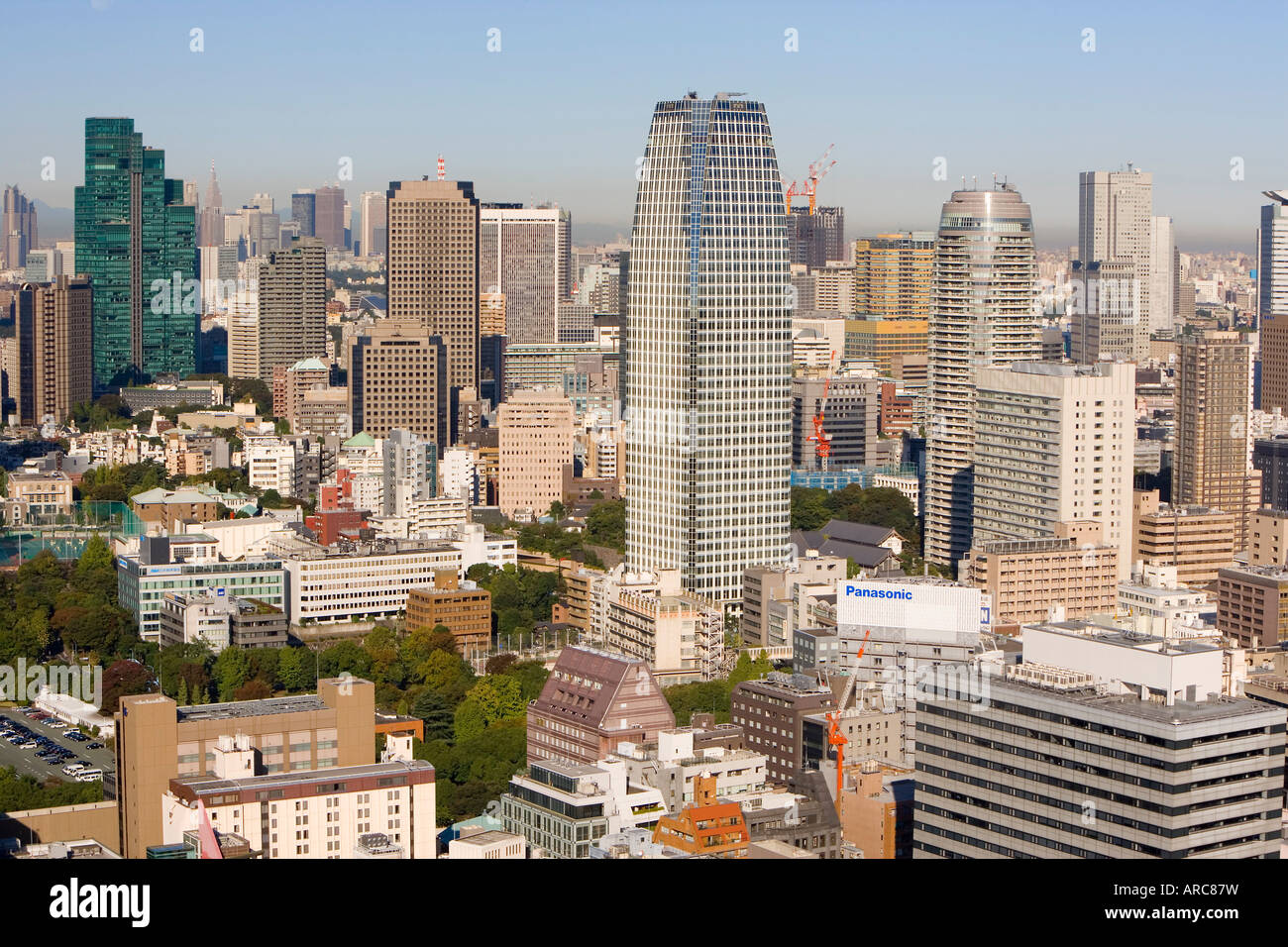 Elevated view of the central Tokyo skyline from the World Trade Center, Tokyo, Honshu, Japan, Asia Stock Photo