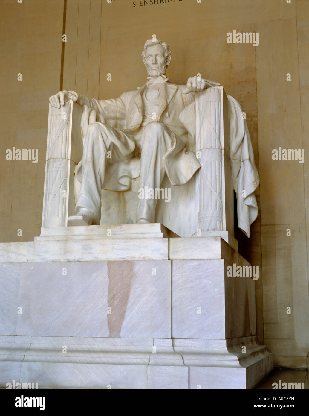 Statue of Abraham Lincoln, Lincoln Memorial, Washington DC, USA Stock Photo