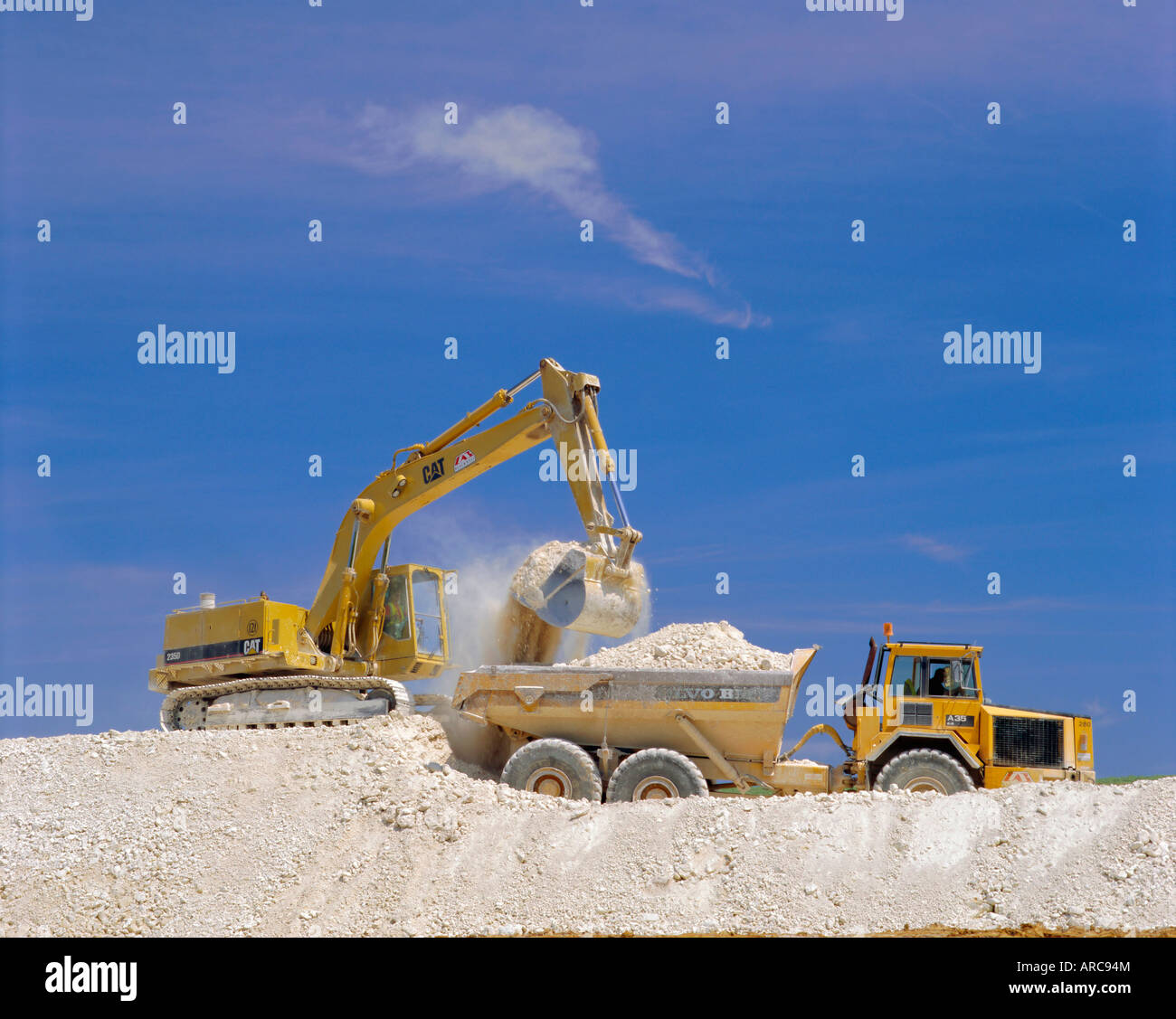 Earth removal, JCBs/Diggers, Construction Industry Stock Photo