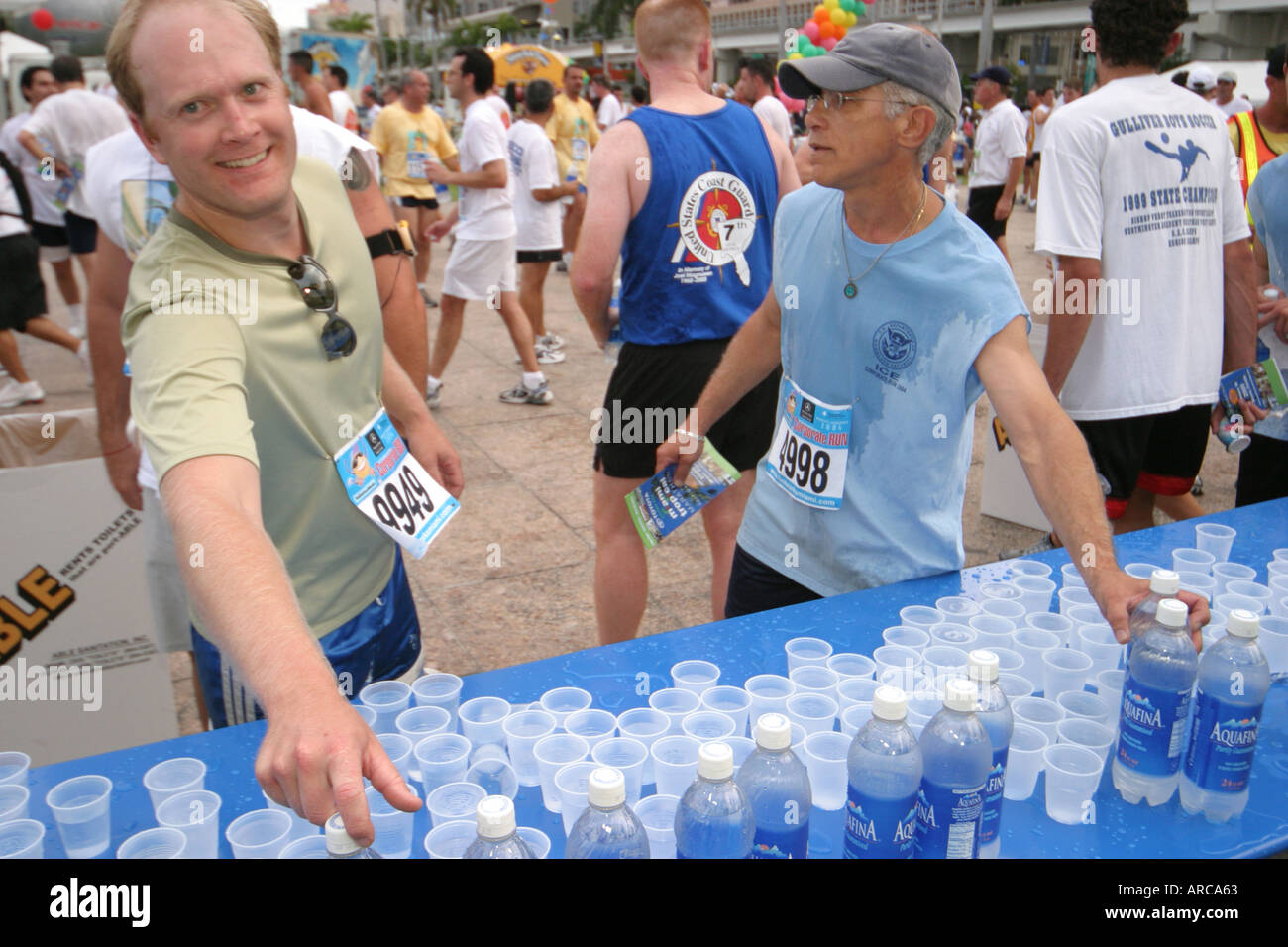 Miami Florida,Bayfront Park,Biscayne Boulevard,South Florida Corporate Run,charity event,Leukemia and Lymphoma Society,companies,employees,workers,run Stock Photo