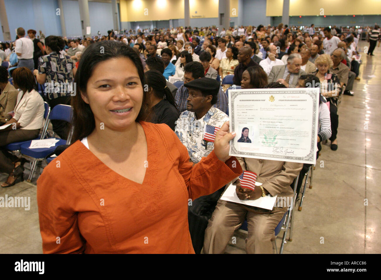 Miami Beach Florida naturalization ceremony oath of citizenship Stock