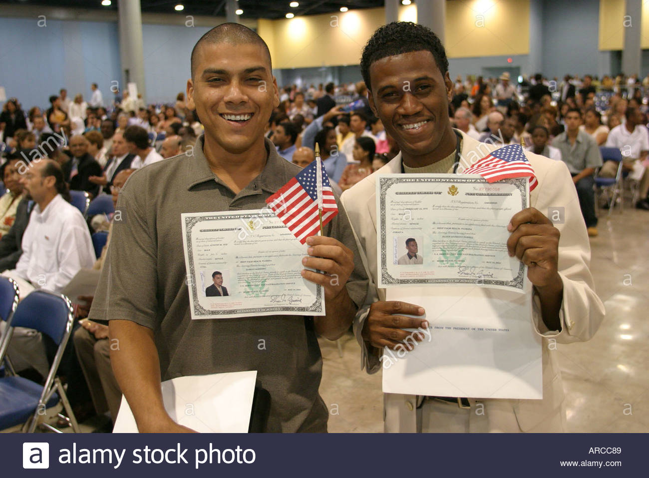Miami Beach Florida naturalization ceremony oath of citizenship Stock