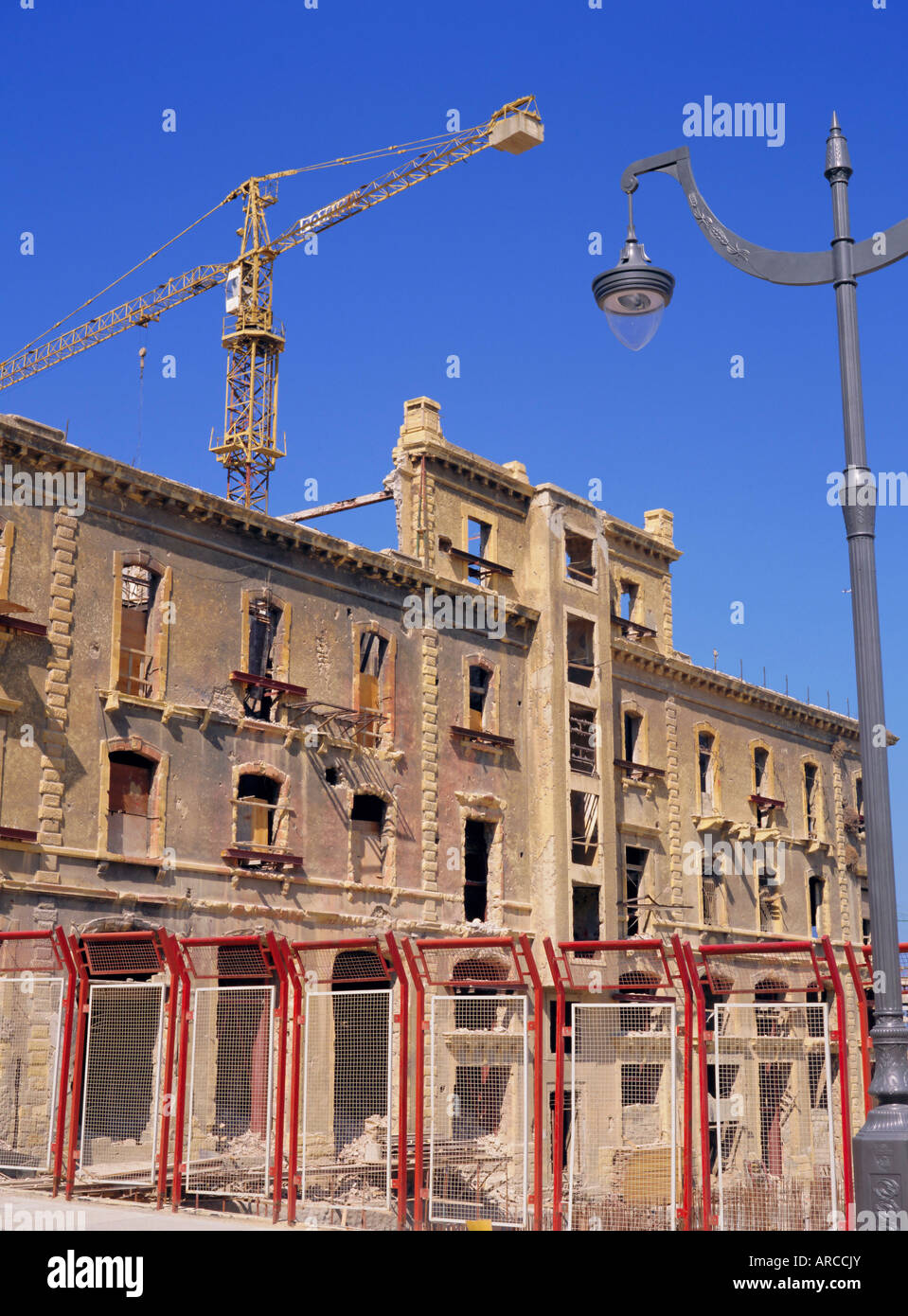 Rebuilding a building from the Ottoman era, central district, Beirut, Lebanon Stock Photo