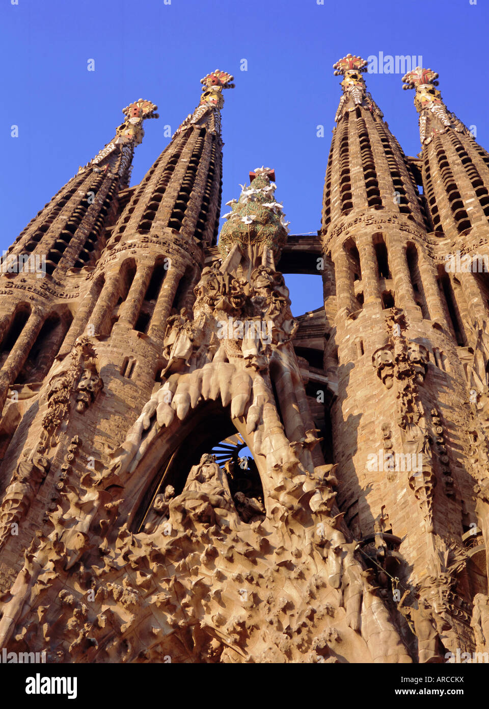 Sagrada Familia Cathedral by Gaudi, East face detail, Barcelona, Catalonia, Spain Stock Photo