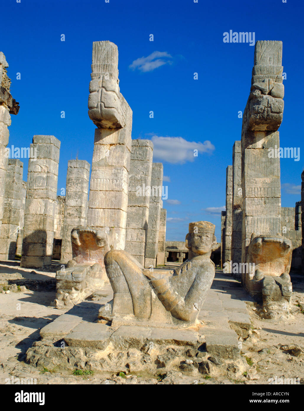 Temple of the Warriers, Chichen Itza, Mexico Stock Photo