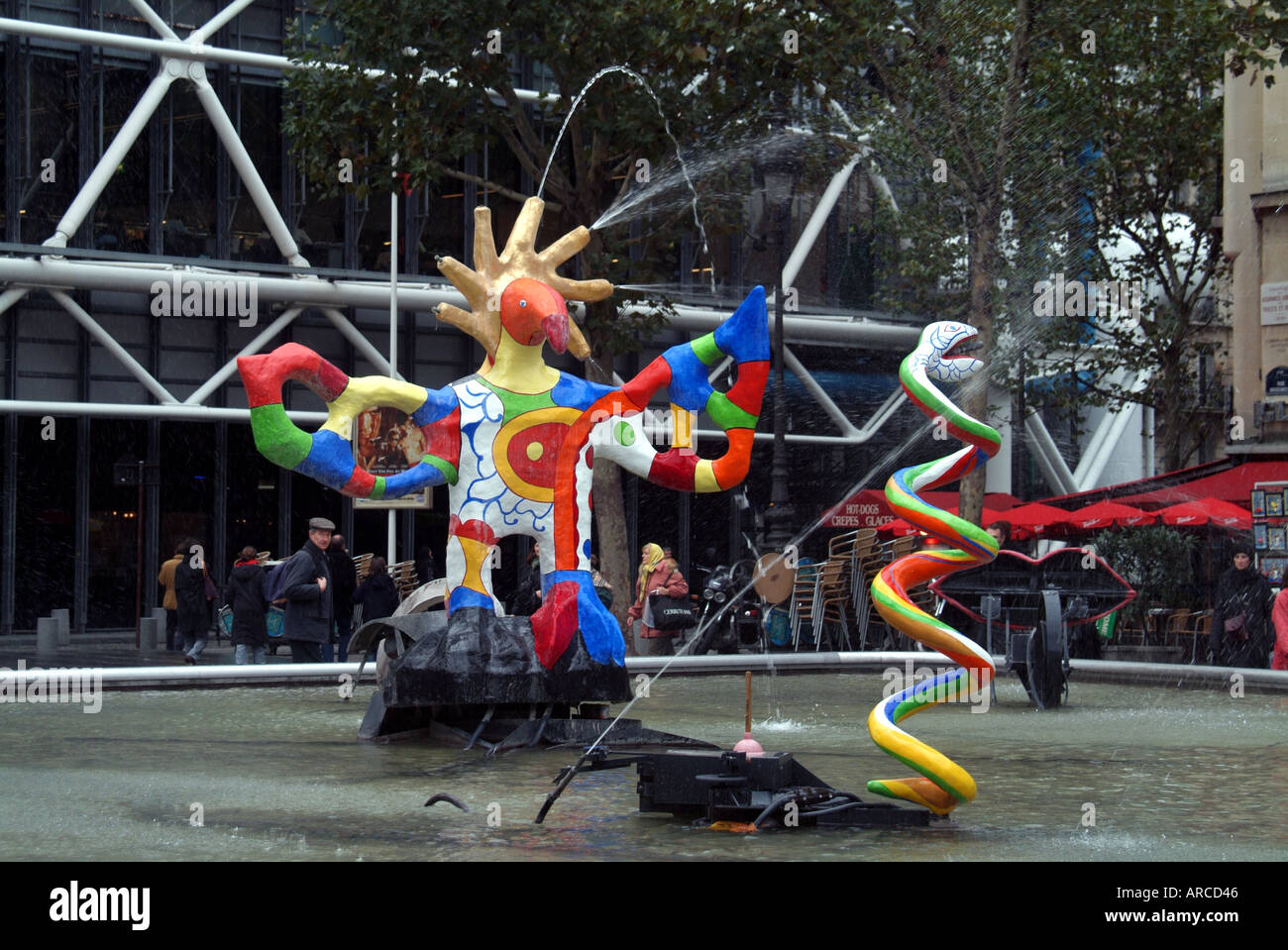 Paris Colourful sculptures in the Tinguely Fountain Pompidou Centre  Beaubourg Stock Photo - Alamy