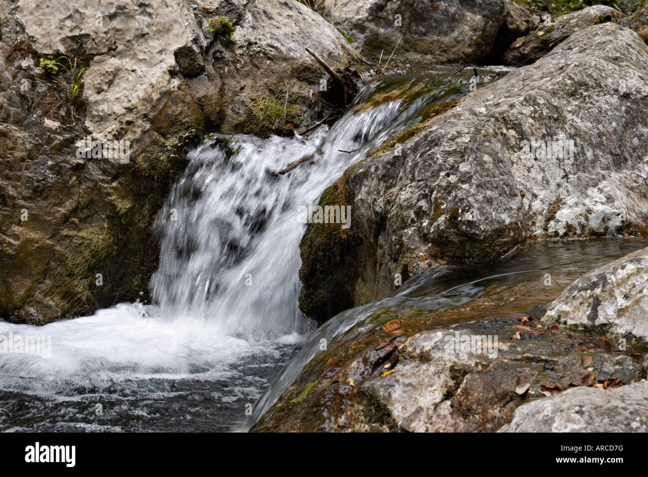 A waterfall in the hills above Amalfi Stock Photo