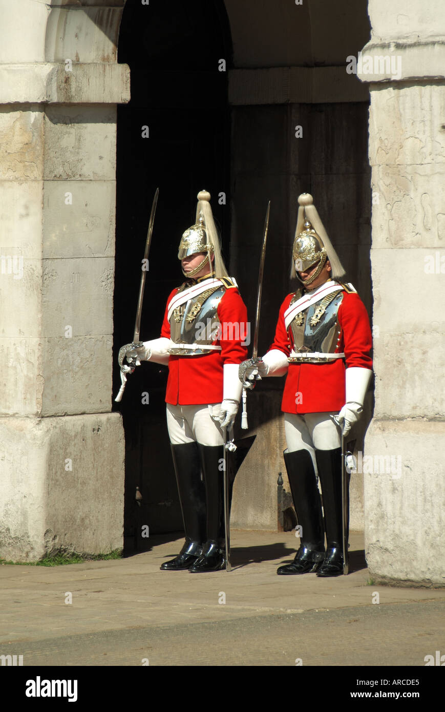 London Whitehall foot trooper of The Household Cavalry Mounted Regiment