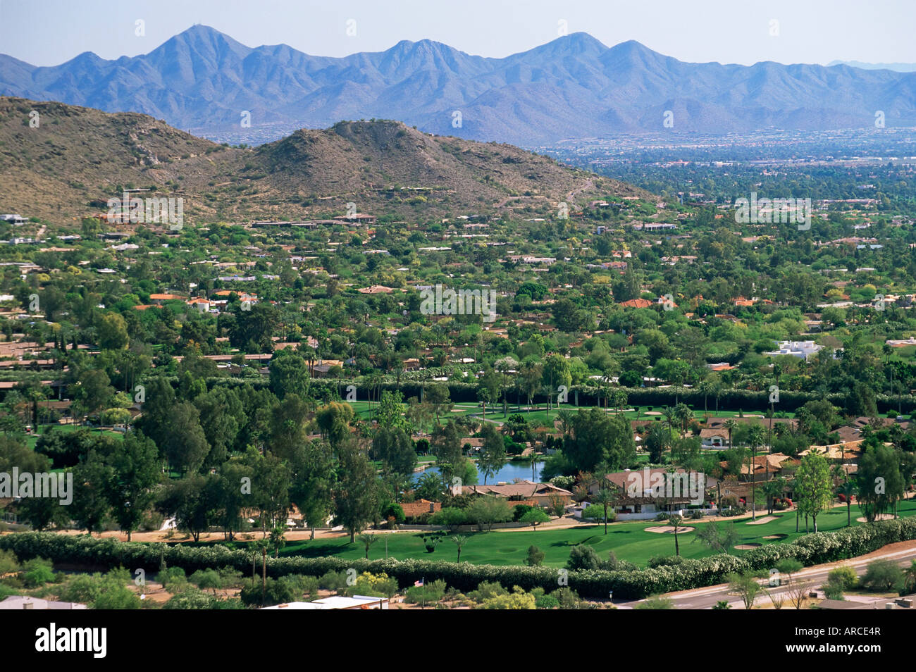 View over Paradise Valley from the slopes of Camelback Mountain