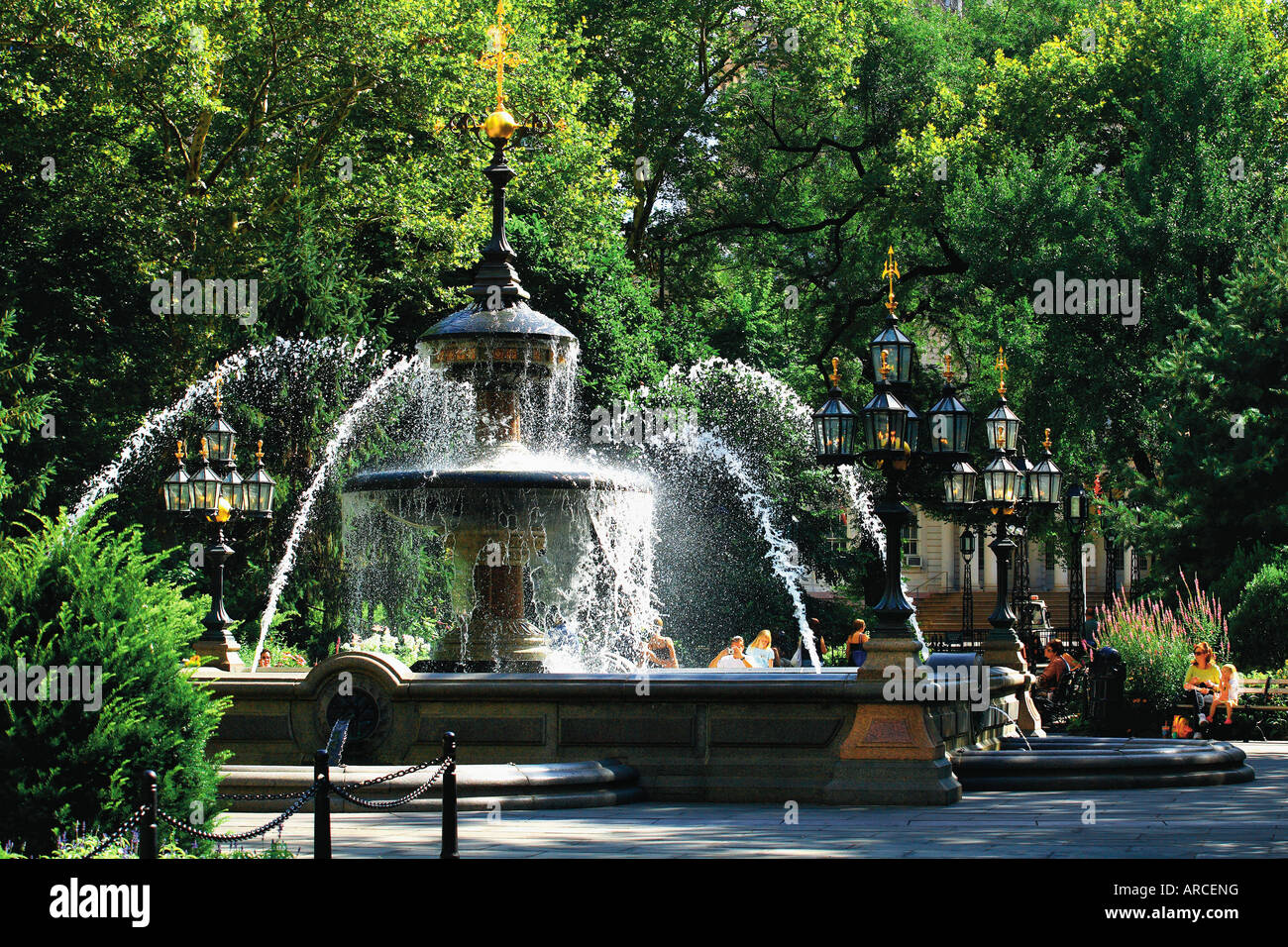 City hall park in the Civic Center Stock Photo