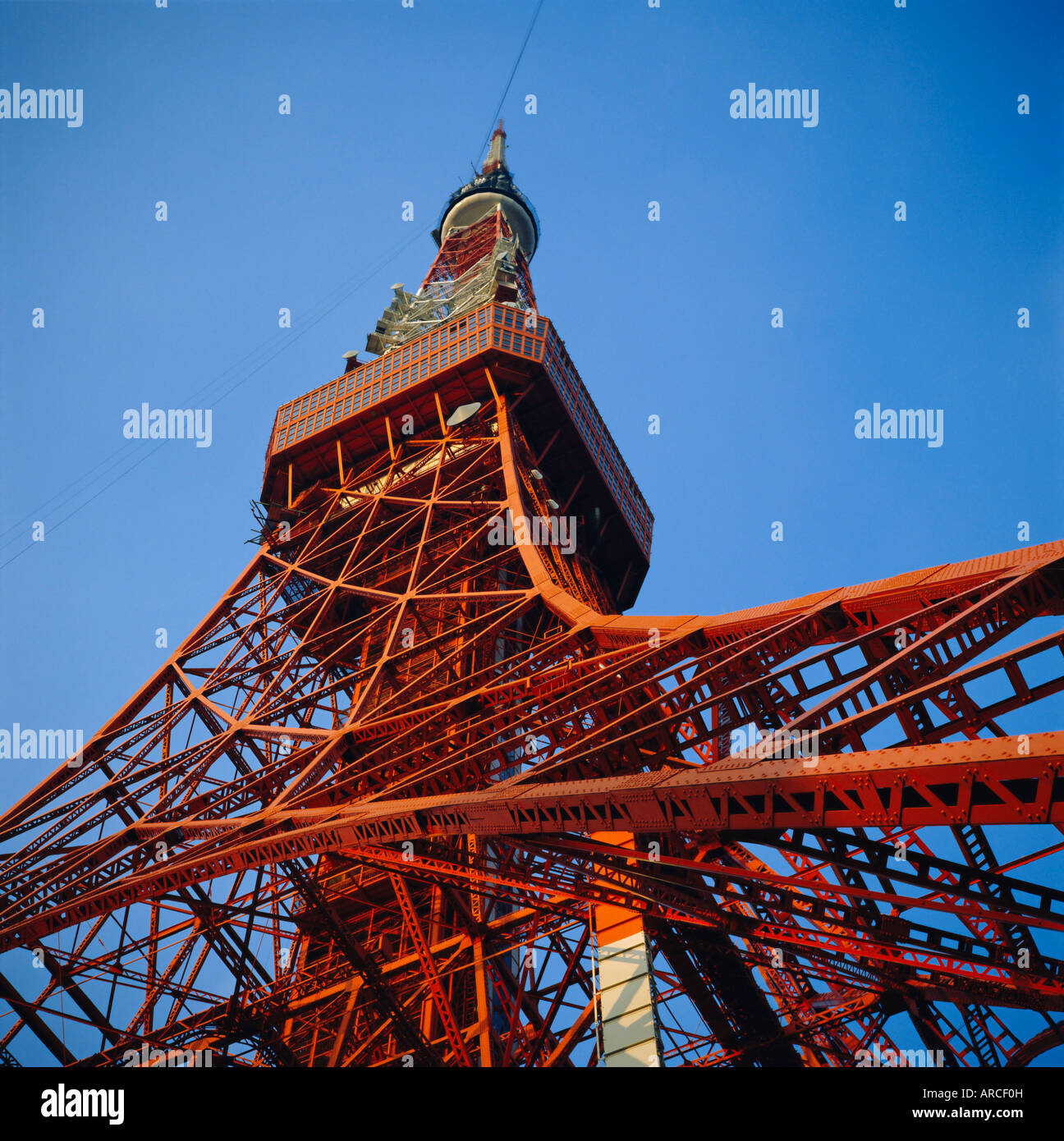 Tokyo Tower, 330m broadcsting tower with viewing platforms, Roppongi, Tokyo, Japan Stock Photo