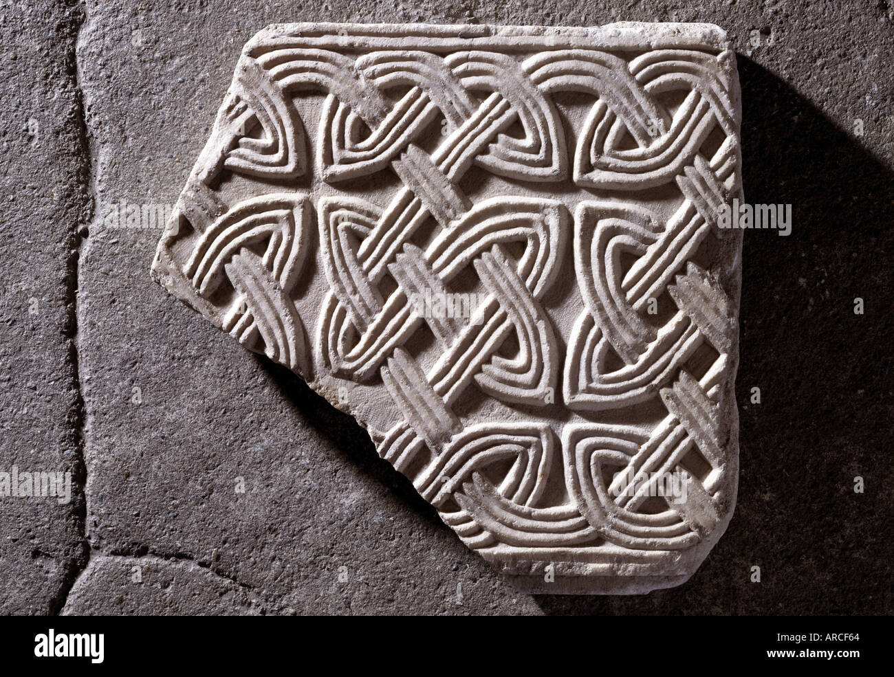 Müstair, Kloster St. Johann, Karolingisches Marmorfragment Stock Photo