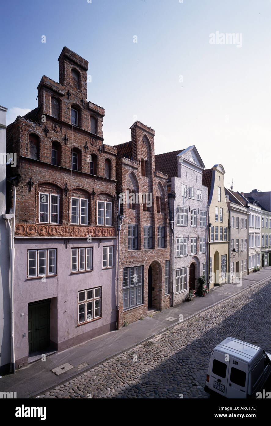 Lübeck, Bürgerhäuser, Bürgerhäuser in der Depenau Stock Photo