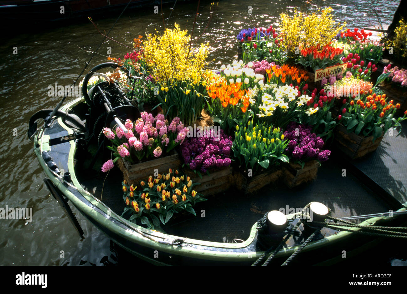 Flowers boat amsterdam hi-res stock photography and images - Alamy