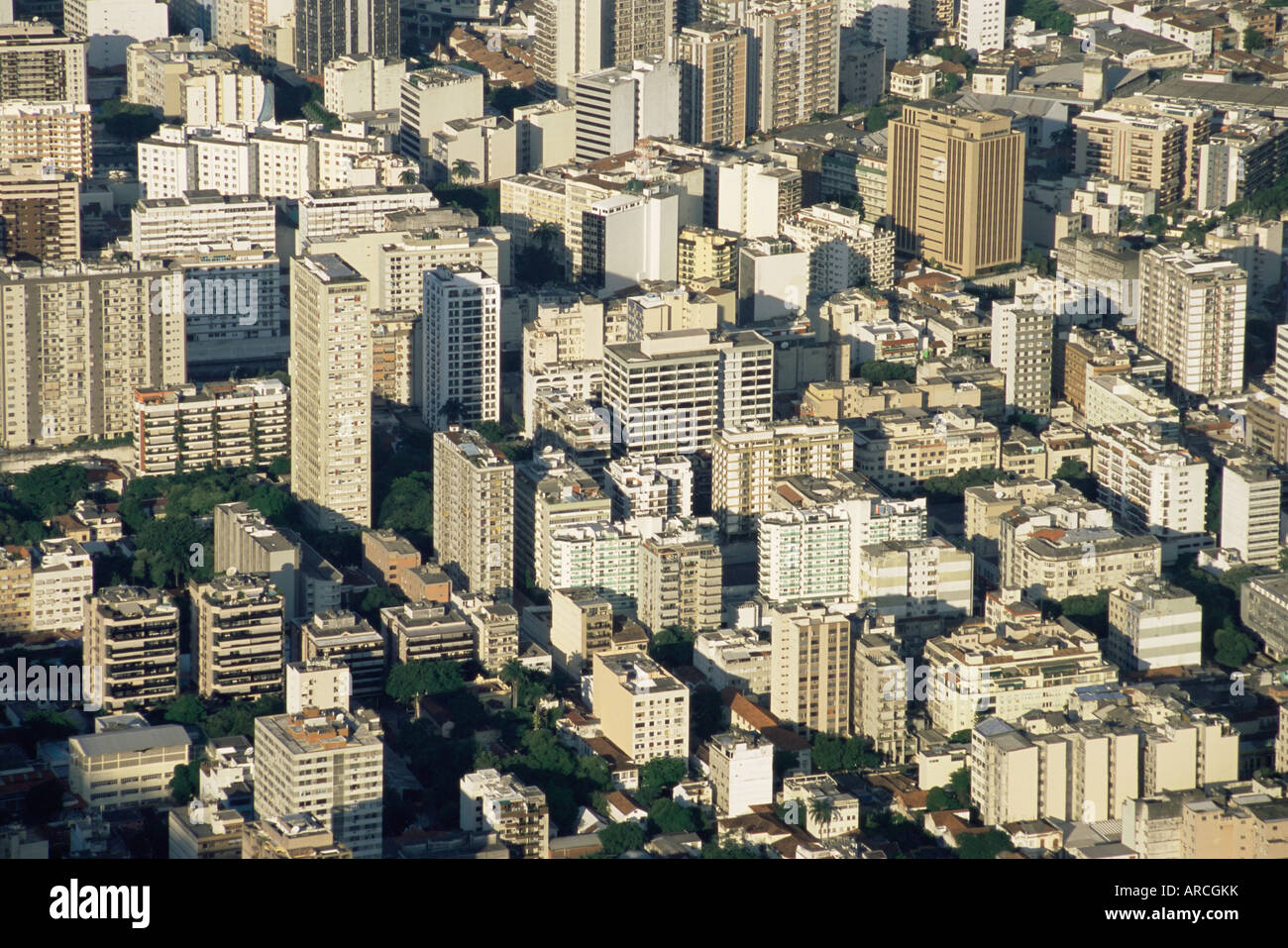 Aerial view of skyscrapers in Centro (downtown), Rio de Janeiro, Brazil ...