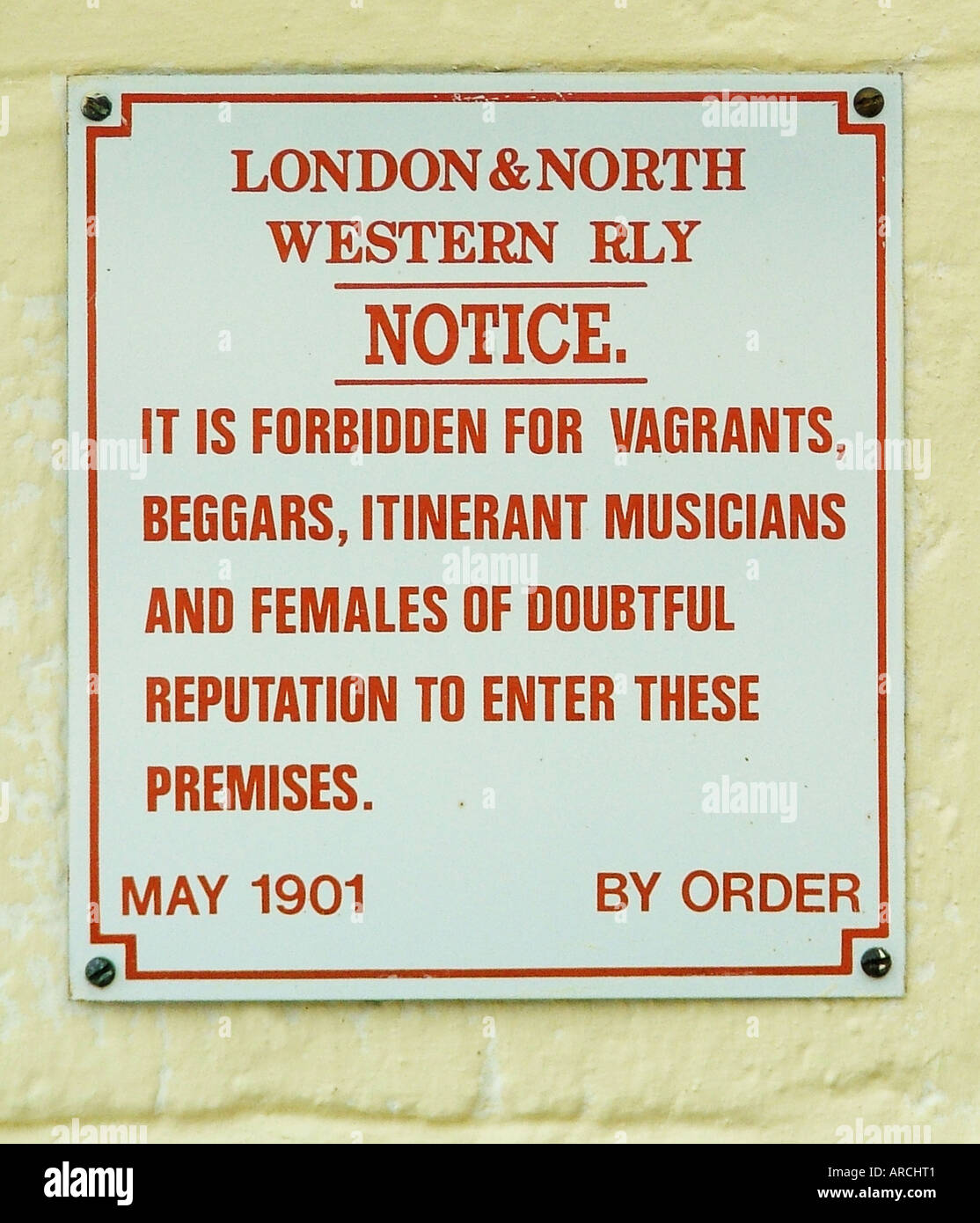 Railway notice, May 1901, London & North Western Railway Stock Photo