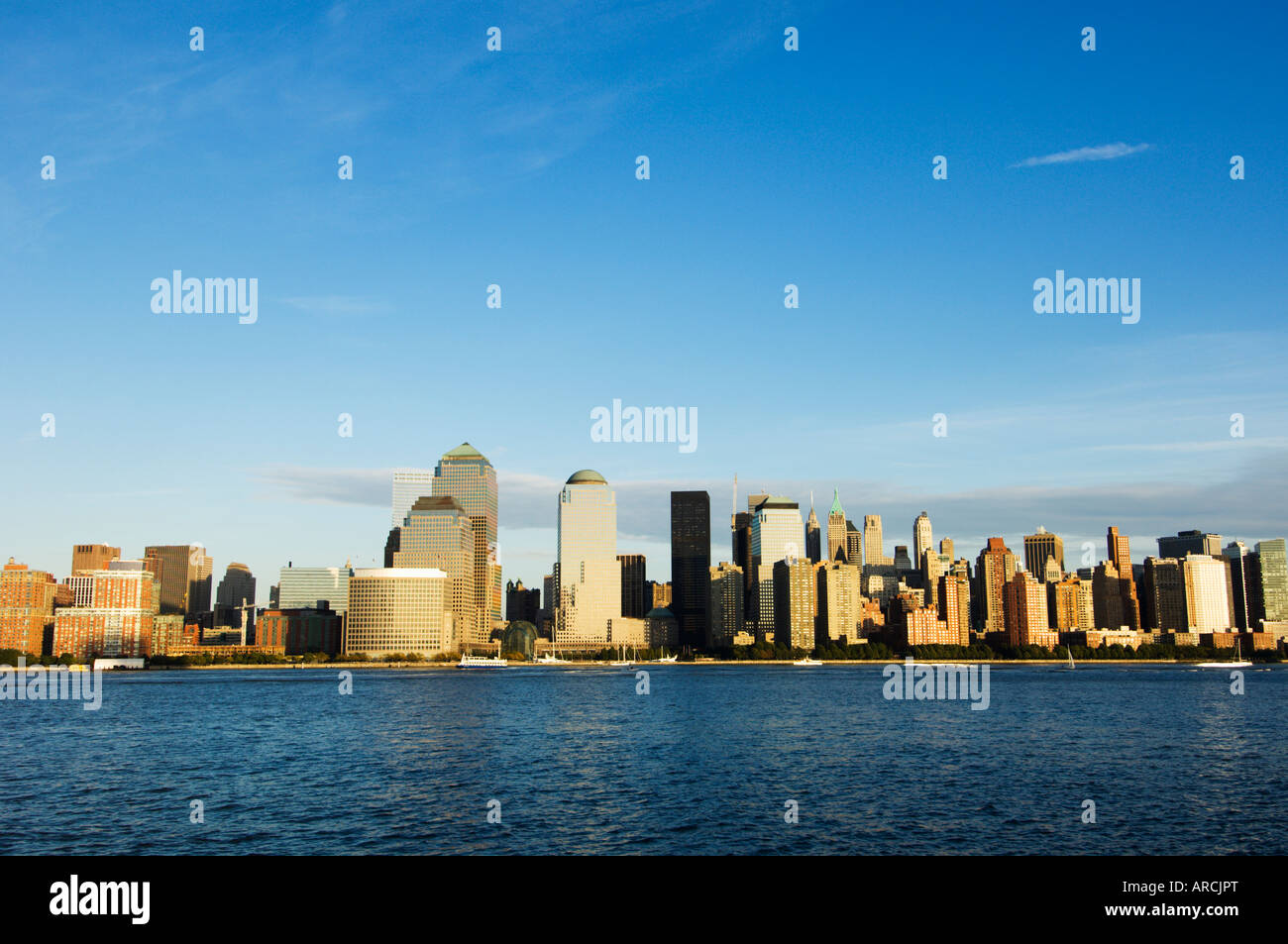 Lower Manhattan skyline across the Hudson River, New York City, New ...