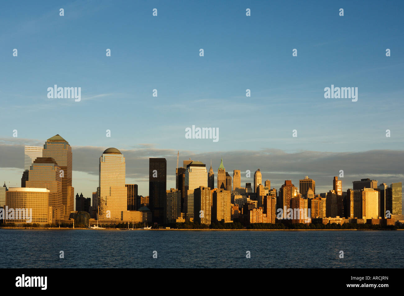 Lower Manhattan skyline across the Hudson River, New York City, New ...
