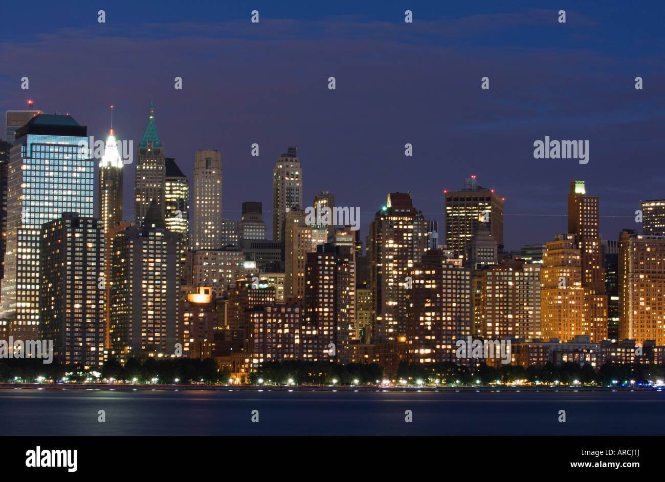 Lower Manhattan skyline across the Hudson River, New York City, New ...