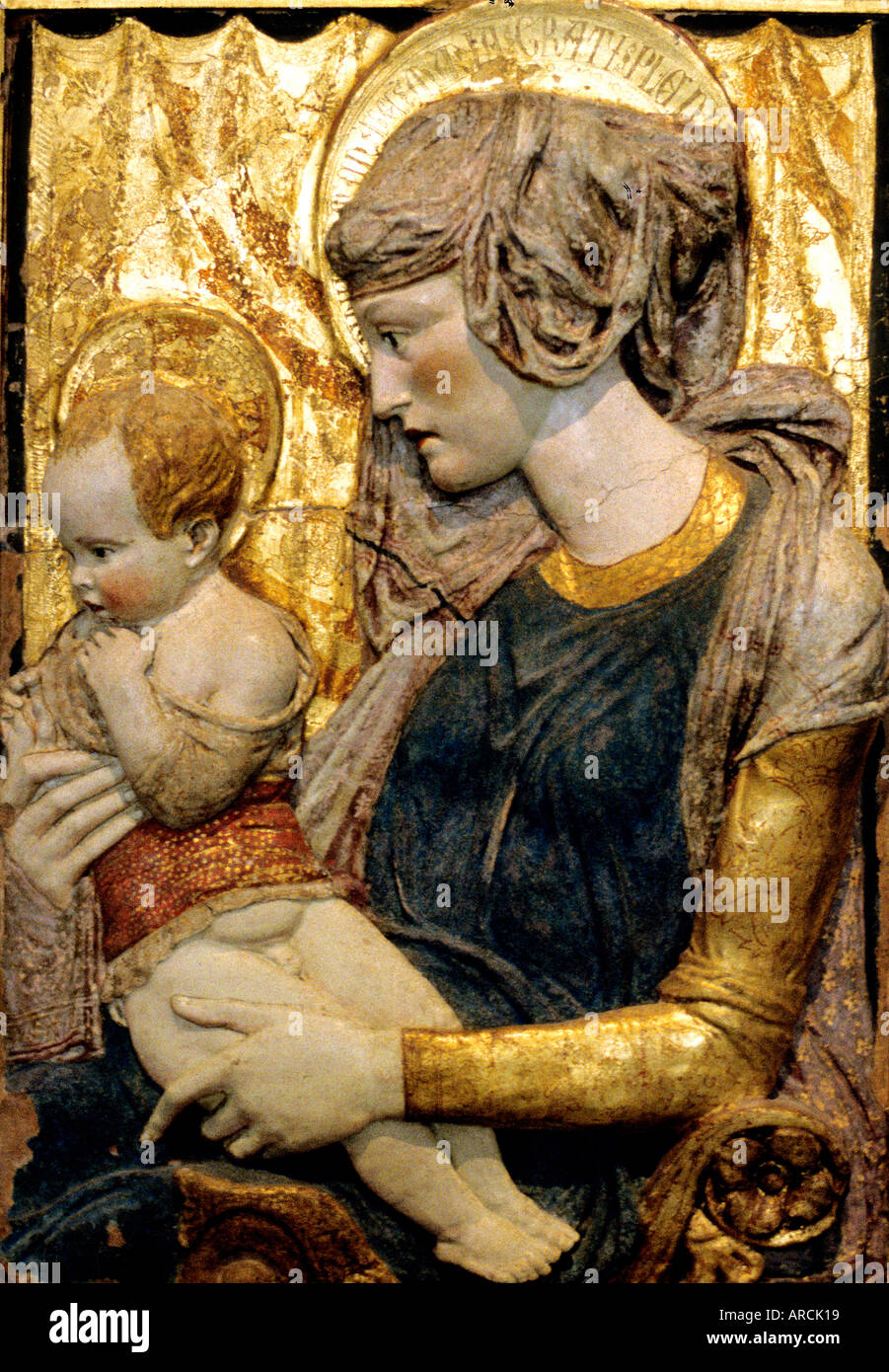 Donatello Madonna and Child   1386 – 1466 Italy Italian Madonna Christ Stock Photo