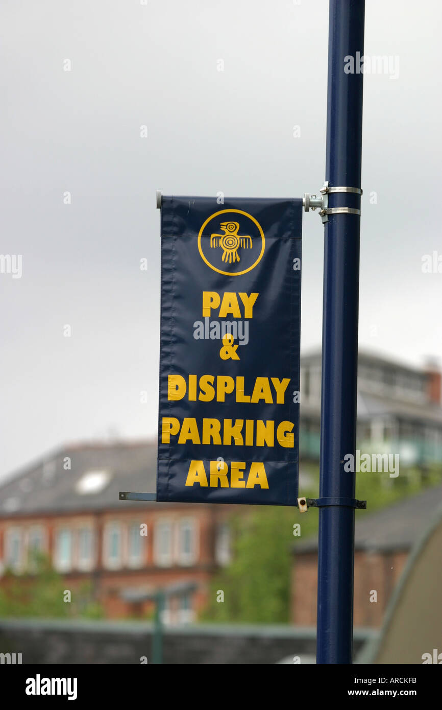 Sign for Pay and display parking in Sneinton Nottingham Stock Photo Alamy