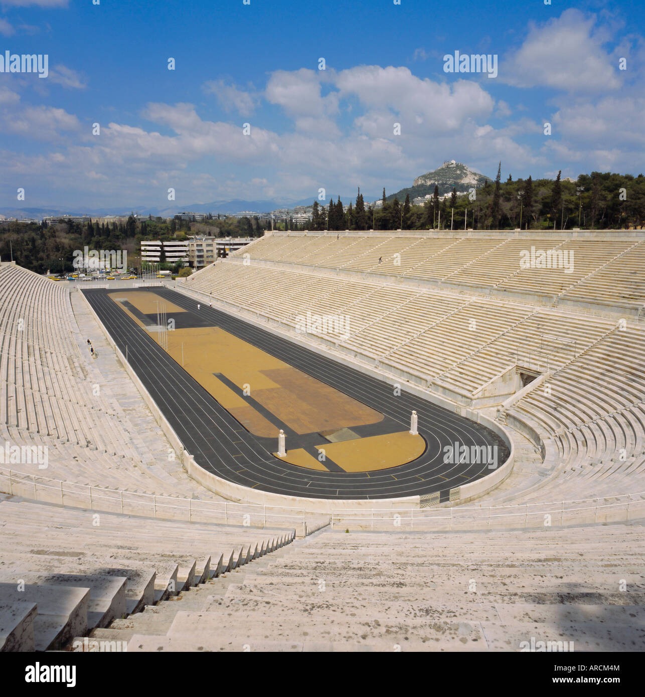 The Stadion, c. 330 BC, restored for the first modern Olympics in 1896, Athens, Greece, Europe Stock Photo