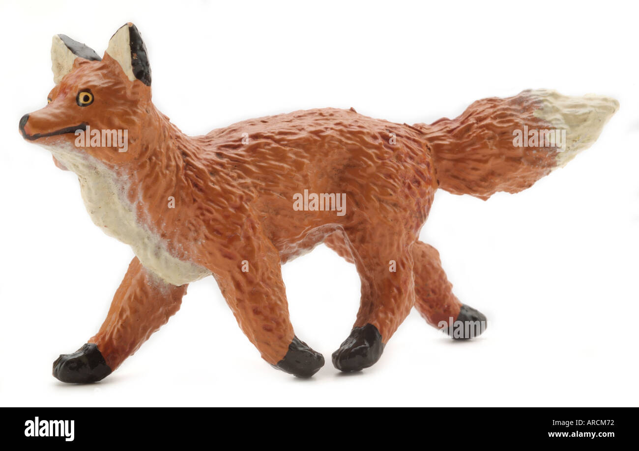 fox plastic farm zoo animals figure cartoon England UK United Kingdom ...
