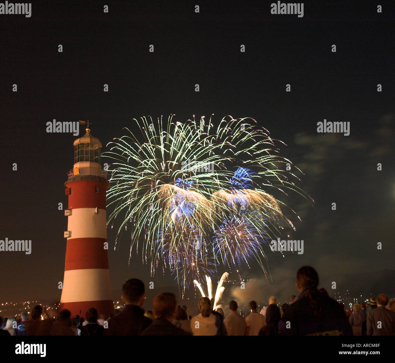 Plymouth Firework Display Stock Photo Alamy