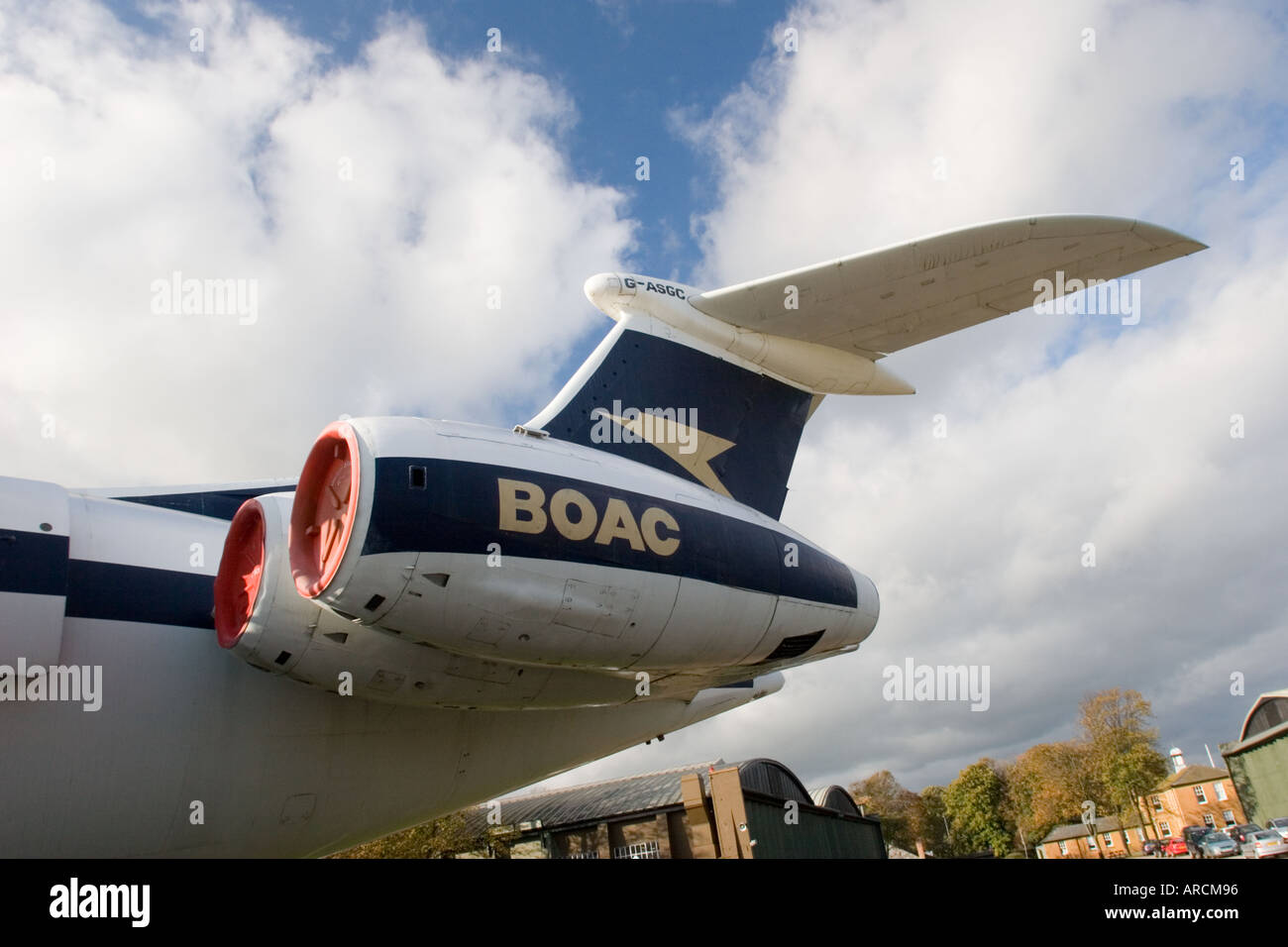 Tail of BOAC Vickers VC10 Airliner at Imperial War Museum Duxford Stock ...