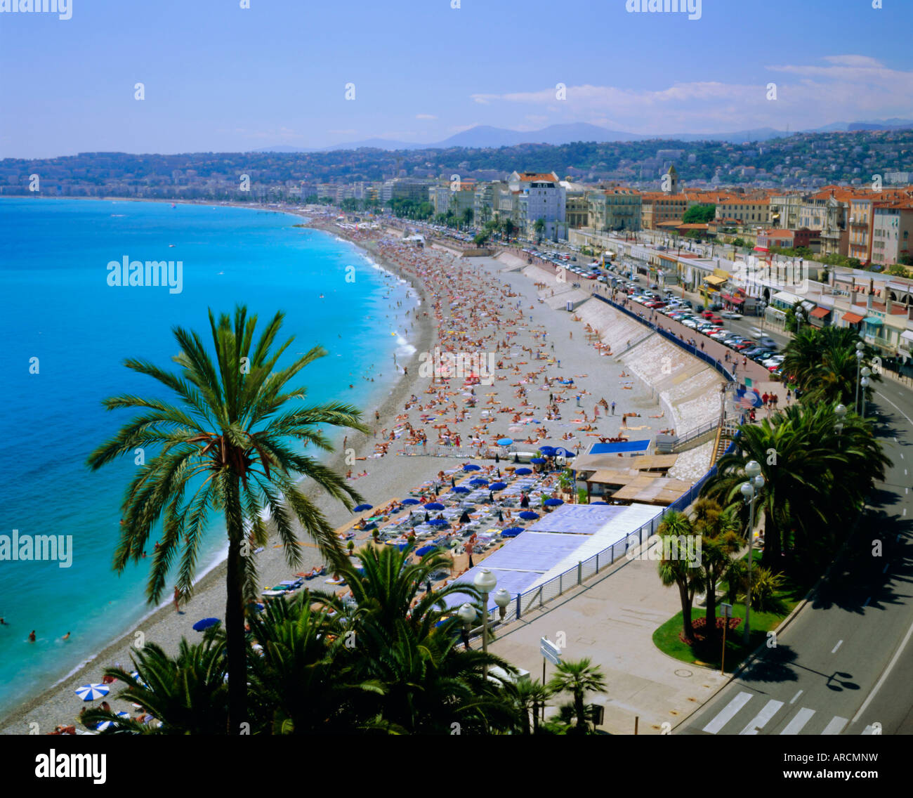 Promenade des Anglais, Nice, Cote d'Azur, Alpes-Maritimes, Provence, France, Europe Stock Photo