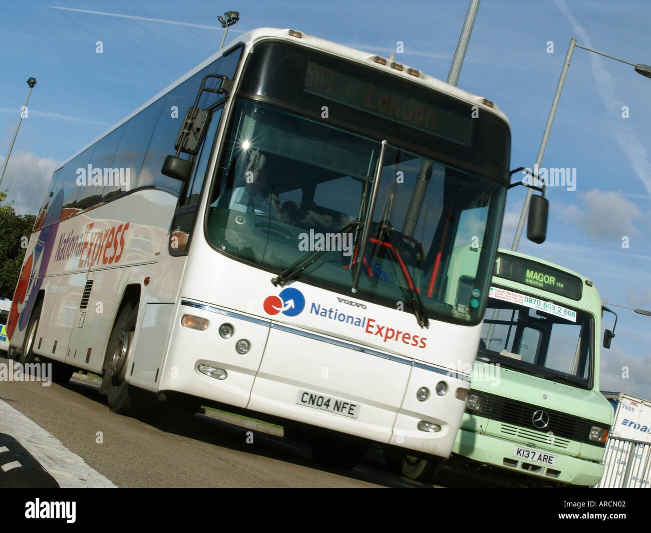 National Express coach in the city of Newport South Wales UK 2005 Stock