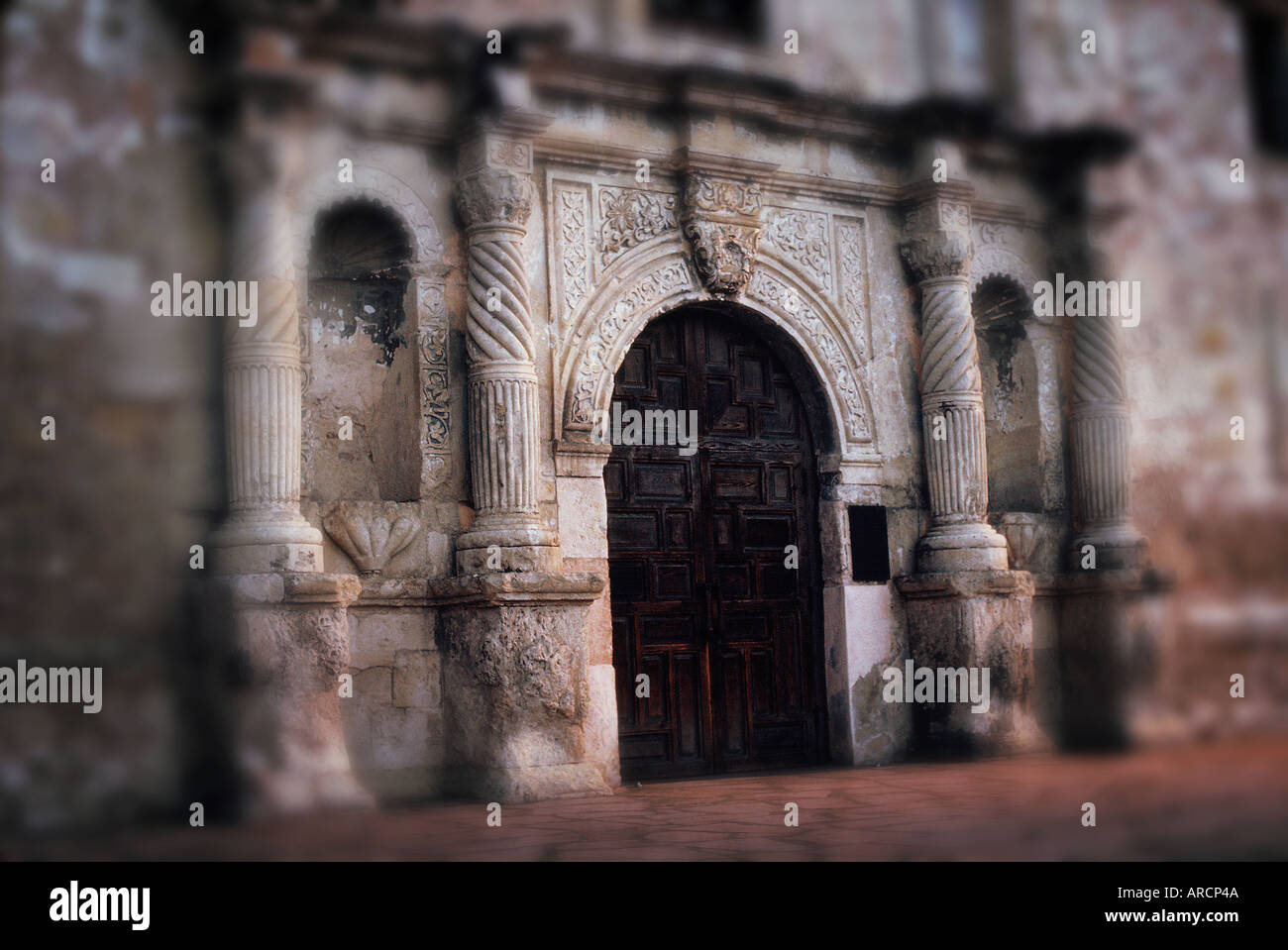 Front entrance to The Alamo, San Antonio, Texas, USA. Stock Photo