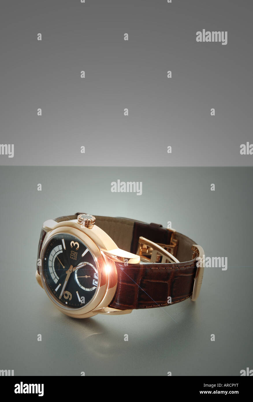 Designer watch - gold watch - mans watch Stock Photo