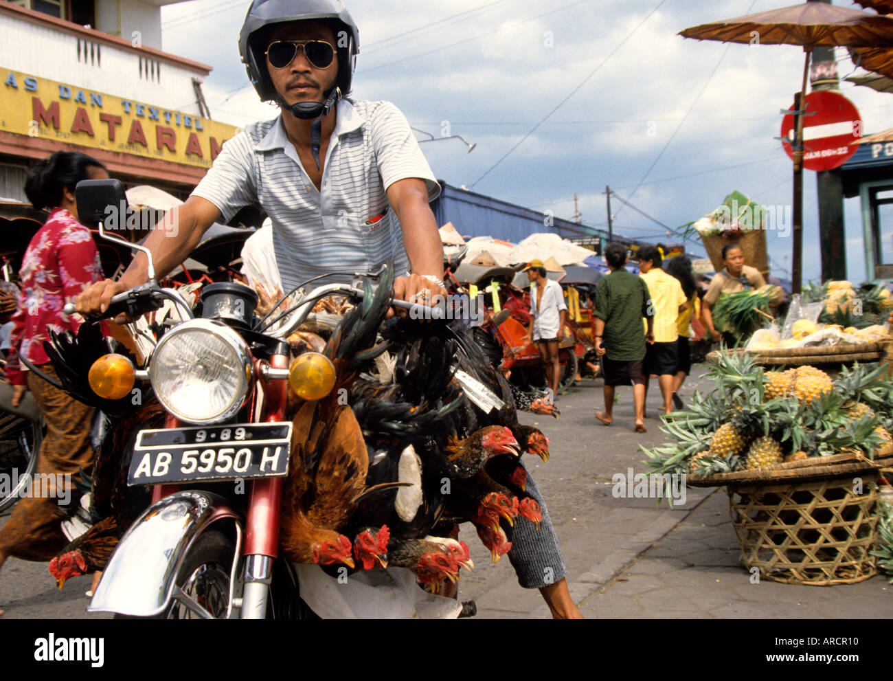 Yogyakarta Java Indonesia Chicken market  hen fowl chickens influenza flu Stock Photo