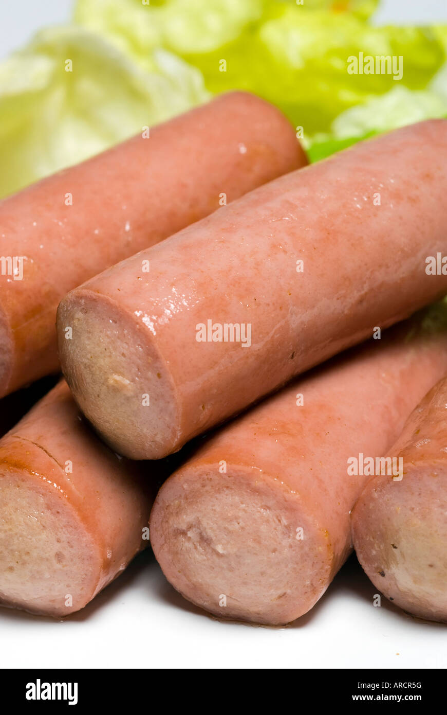 vienna sausage links made with chicken beef and pork in chicken broth Stock Photo