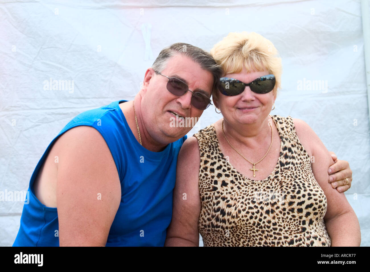 Middle-age couple posing. Stock Photo