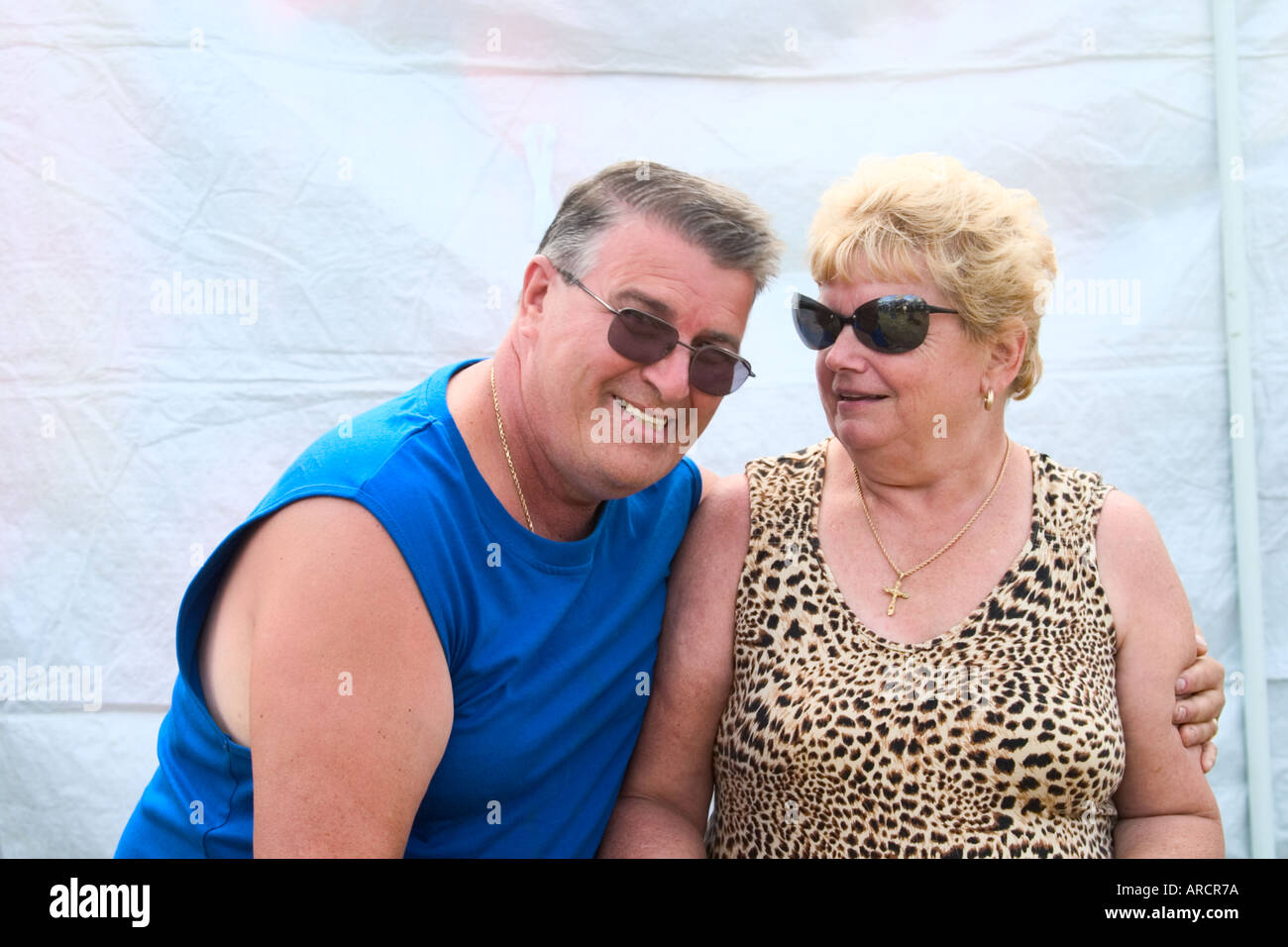 Middle-age couple posing. Stock Photo