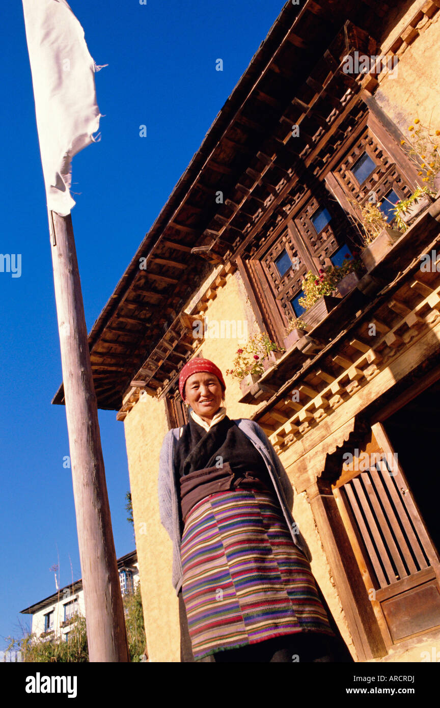 Sherpa woman, Gapchu monastery, Solu Khumbu, Nepal Stock Photo
