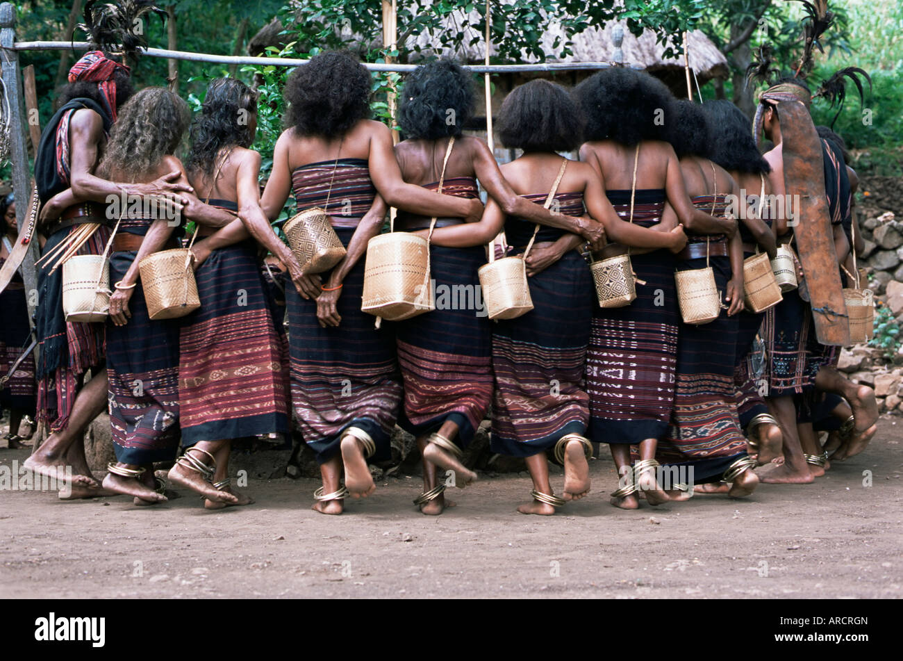 Abui tribal warrior dance, Alor Island, eastern Indonesia, Southeast Asia, Asia Stock Photo