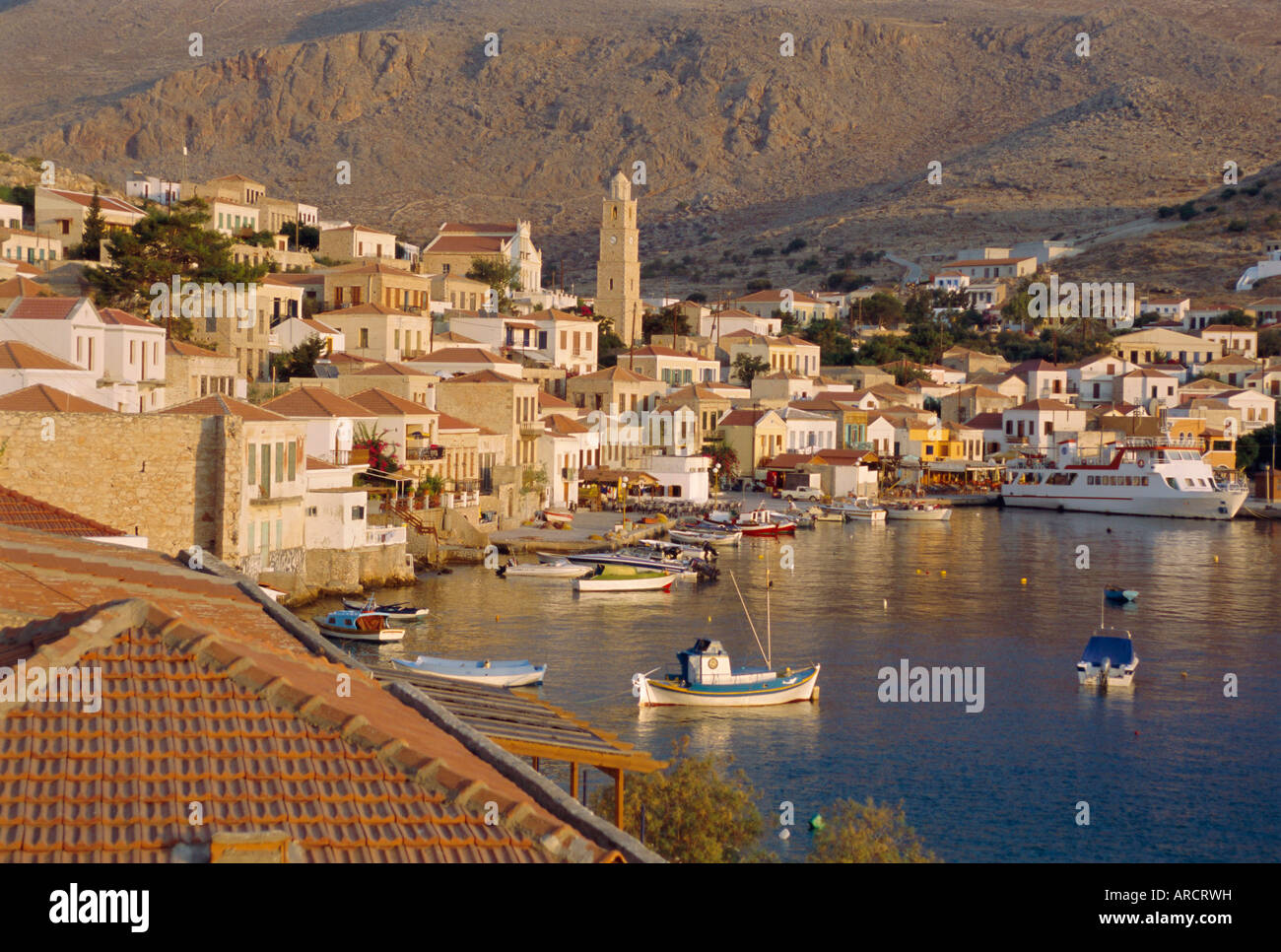 Emborio, Khalki (Chalki), near Rhodes, Dodecanese Islands, Greece, Europe Stock Photo