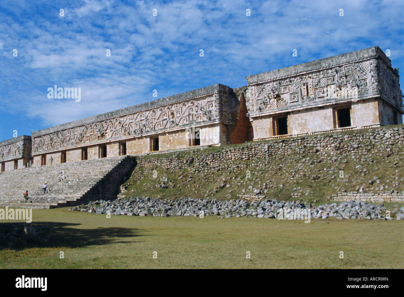 Governor's Palace at the Mayan site of Uxmal, Yucatan, Mexico, Central America Stock Photo