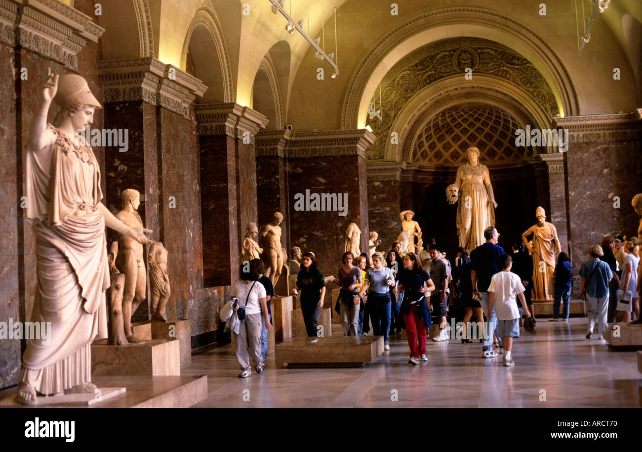 Louvre Museum Paris France French History people Stock Photo