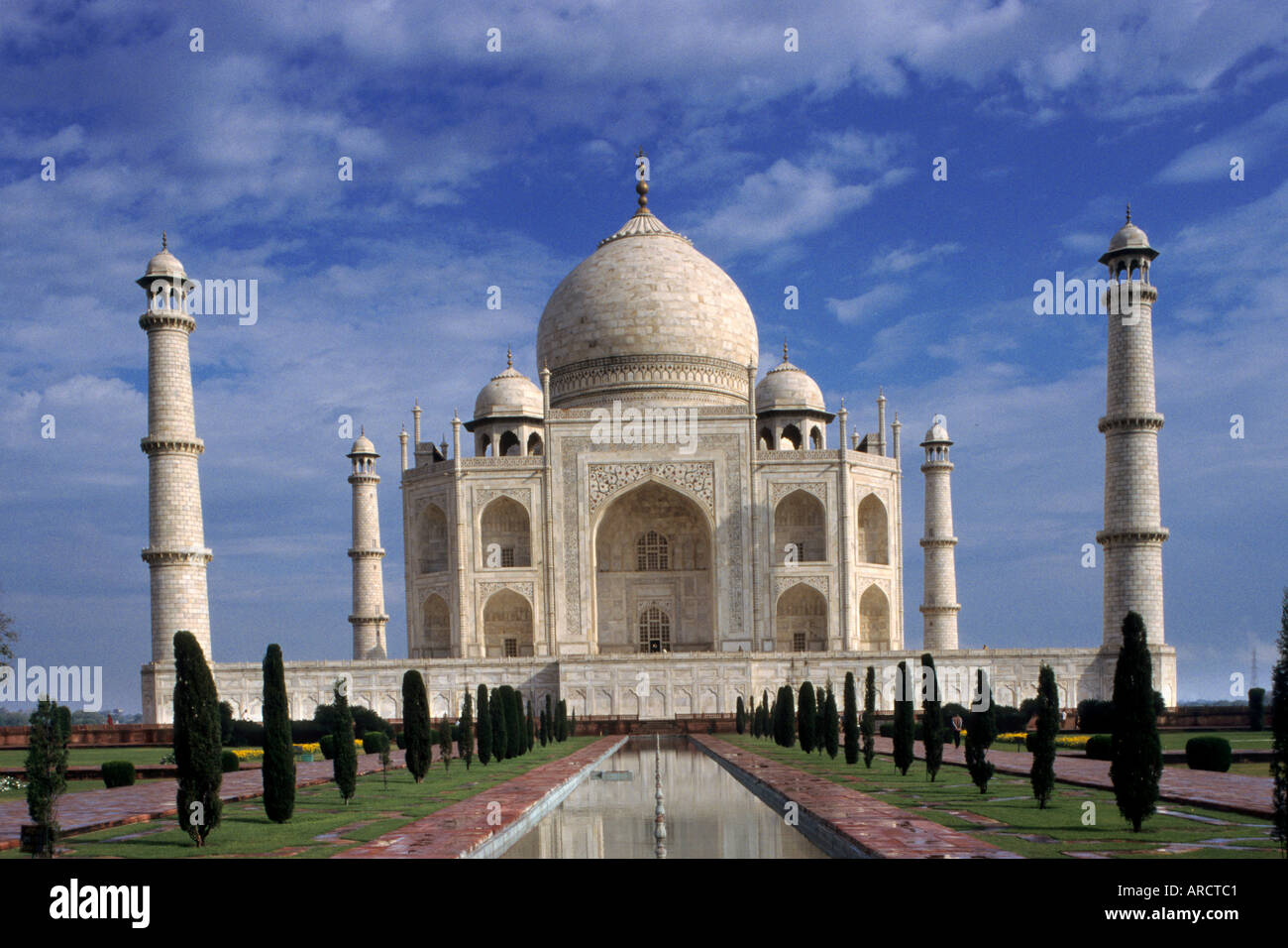 The Taj Mahal mausoleum  Agra India Mughal Emperor Shah Jahan wife Mumtaz Mahal Stock Photo