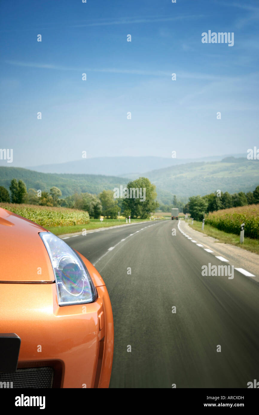 Sport car on the highway Stock Photo