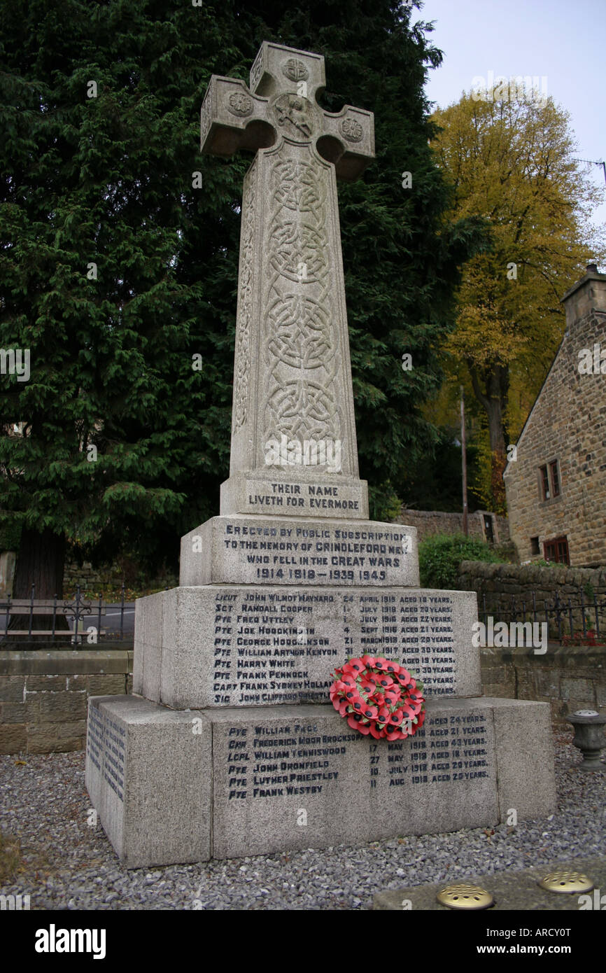 War Memorial, Grindleford, North, Derbyshire, Peak District Stock Photo