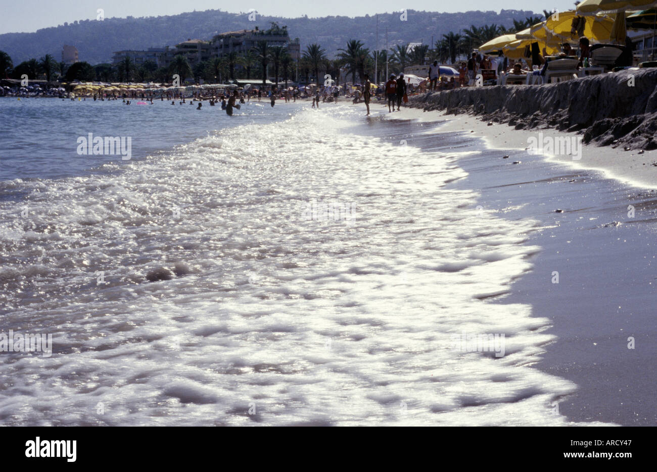 The beach at Golfe Juan, south of France. Stock Photo